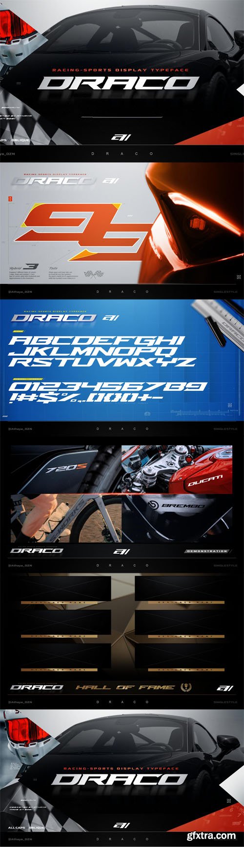 Draco - Racing Sports Display Typeface