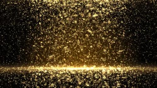Videohive - Falling Gold Star Particles Loop - 28528410 - 28528410