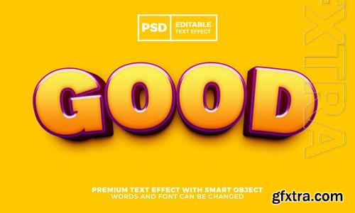 Good cartoon 3d editable text effect premium psd