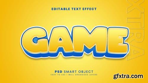 Game 3d text effect template psd