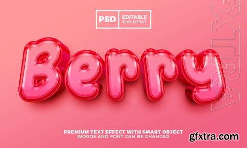 Fresh berry 3d editable text effect style premium psd