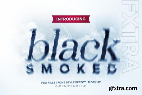 Black smoked text effect psd