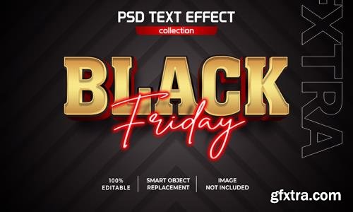 Black friday gold red neon text effect psd