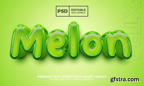 Fresh melon 3d editable text effect style premium psd