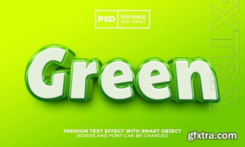 Fresh green 3d editable text effect style premium psd