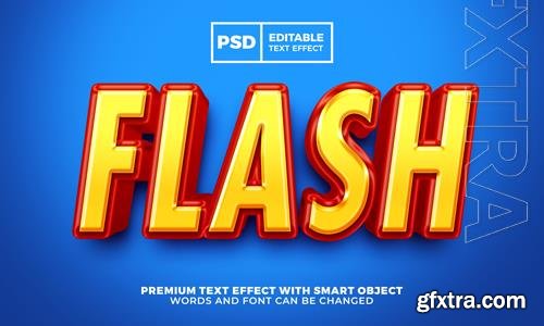 Flash hero comic cartoon 3d editable text effect premium psd