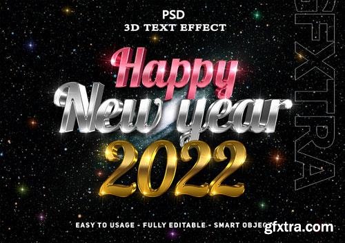 3d new year text style effect psd