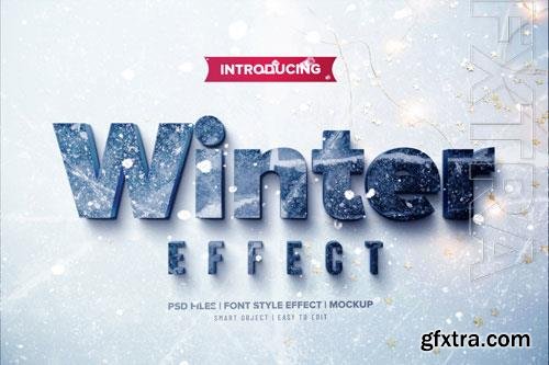 Bold winter premium font effect psd