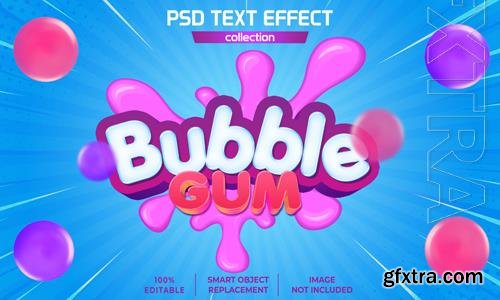 Bubble gum splash text effect psd