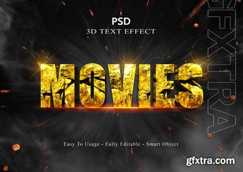 3d movies text style effect psd