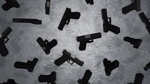 Videohive - Handgun pistol on cement wall background - 35025437 - 35025437