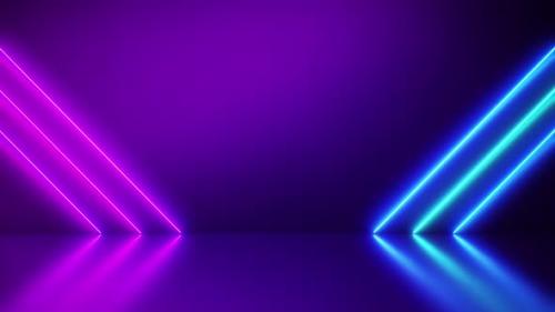 Videohive - Neon Diagonal Blue and purple Video abstract. 4K video Loop. - 35036639 - 35036639