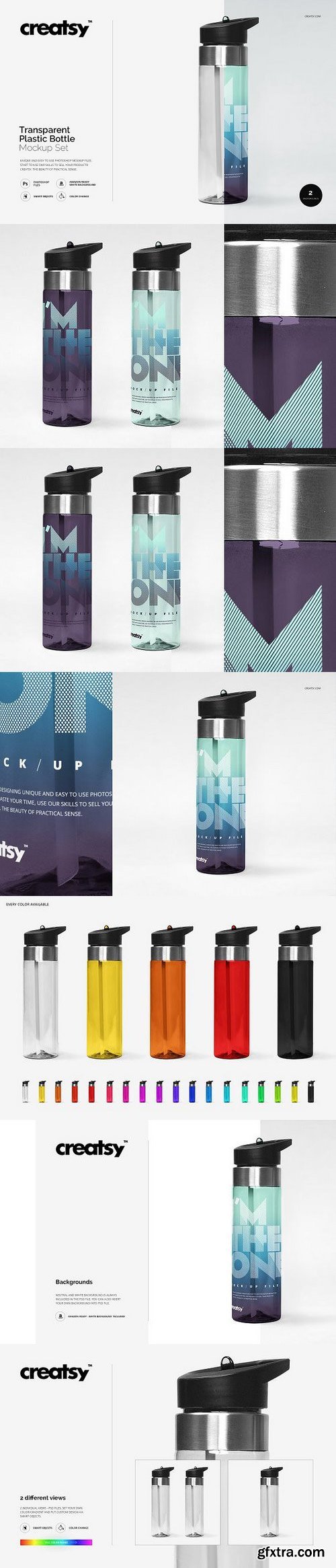 Plastic Transparent Bottle Mockup