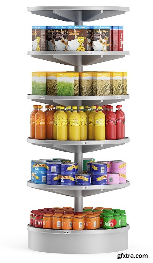 Round Market Shelf 3d Model