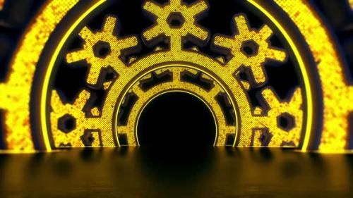 Videohive - Christmas Snowflake Lights Tunnel Background - 35028807 - 35028807