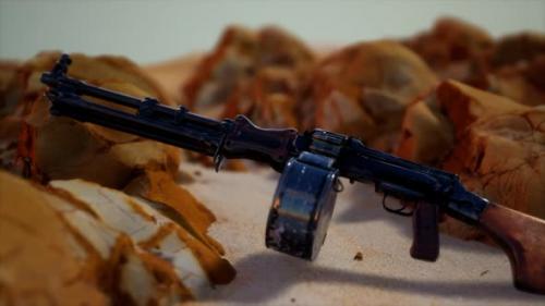 Videohive - Machine Gun at the Sand - 35041850 - 35041850