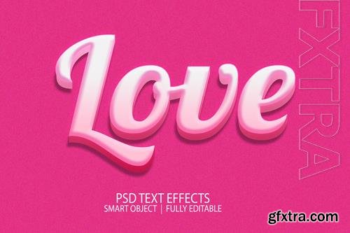 Pink love psd text effect psd