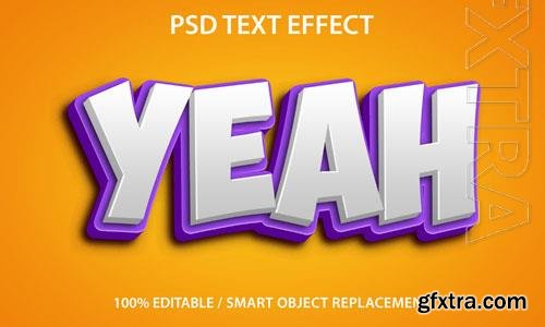 Editable text effect yeah premium psd