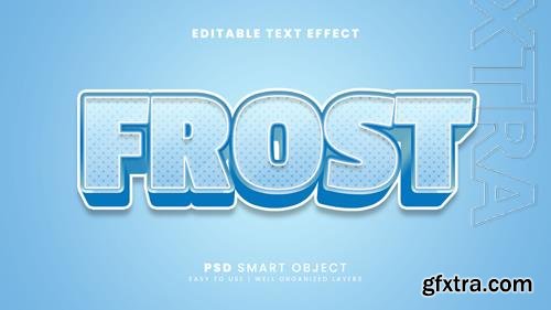 Frost 3d text effect template psd