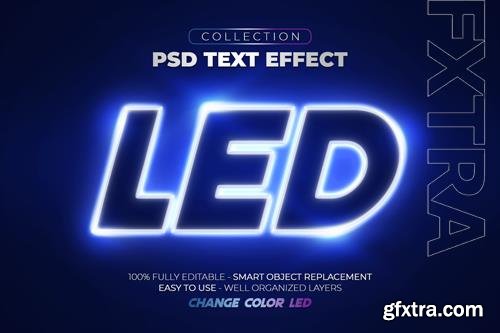 Led glow test color led custom text effect psd