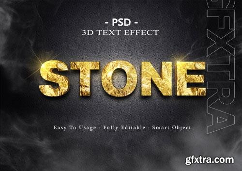 3d stone text style effect premium psd