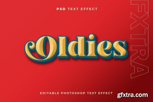 3d oldies text effect template with vintage style premium psd