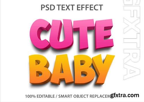 Editable text effect cute baby premium psd