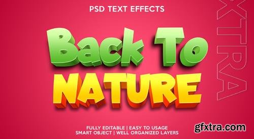 Back to nature text effect premium psd