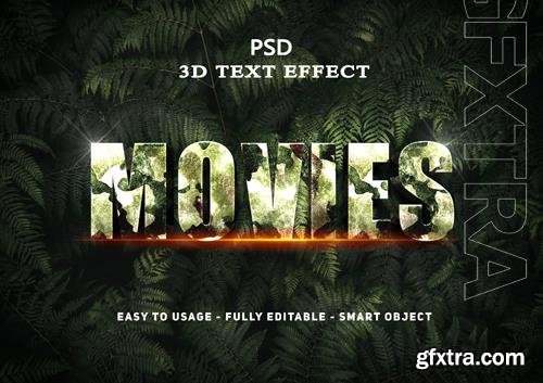 3d movies text effect psd