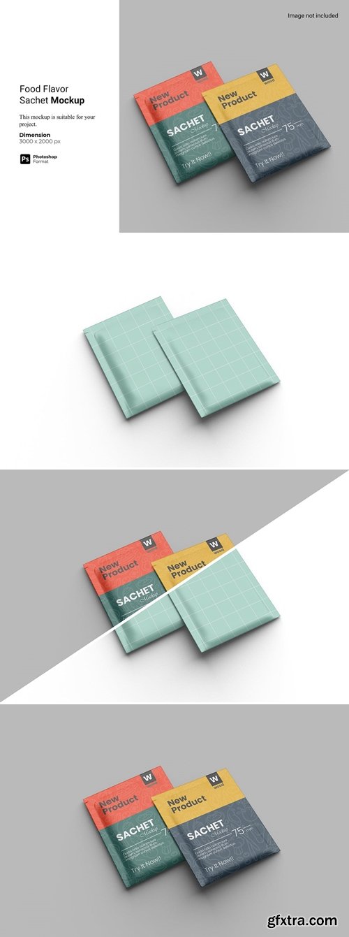 Food Flavor Sachet Mockup