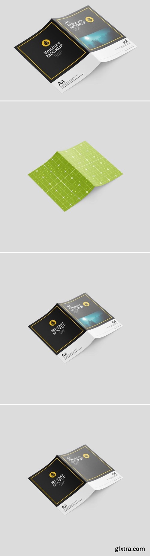 Matte Brochure Mockup. Top View