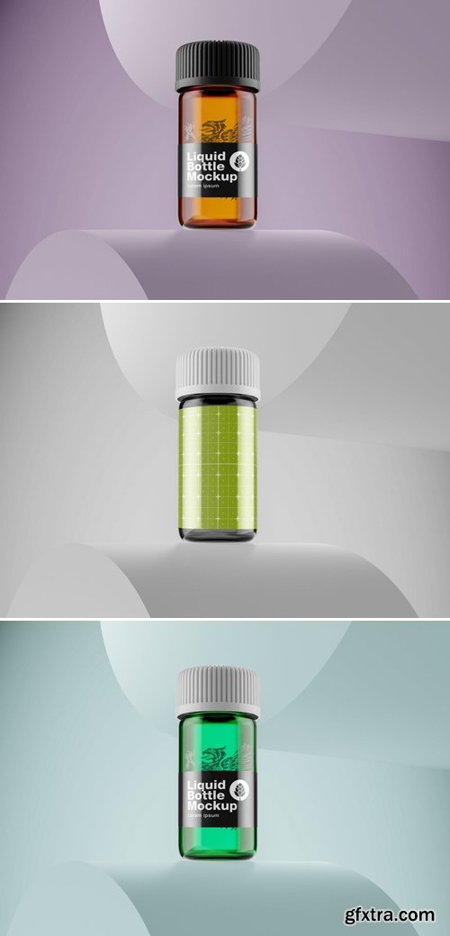 Amber Glass Medicine Bottle Mockup