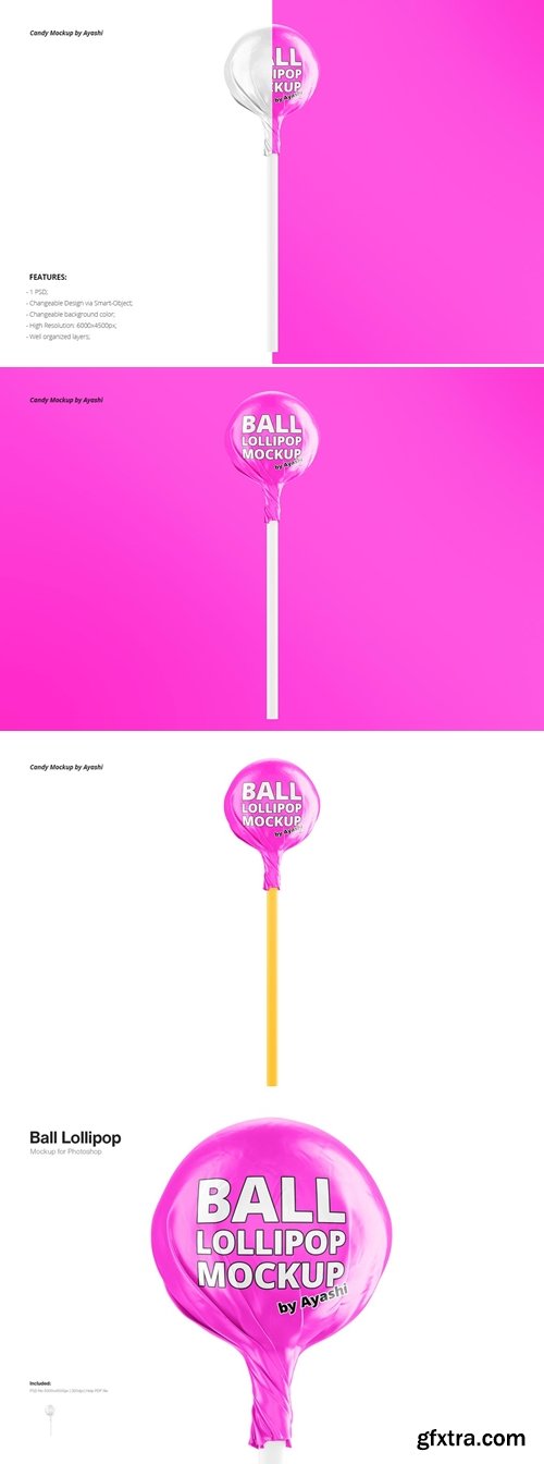 Ball Lollipop Candy Mockup