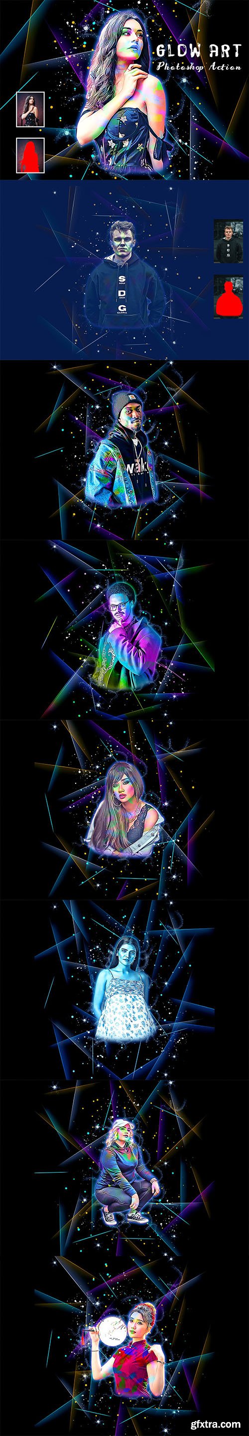 CreativeMarket - Glow Art Photoshop Action 6675663