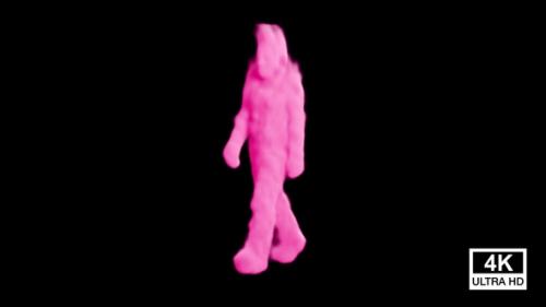 Videohive - Walking Pink Color Smoke Man - 35056002 - 35056002