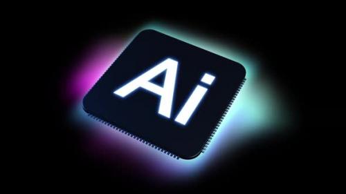 Videohive - cpu with lettering abbreviation artificial intelligence on black background - 35036608 - 35036608