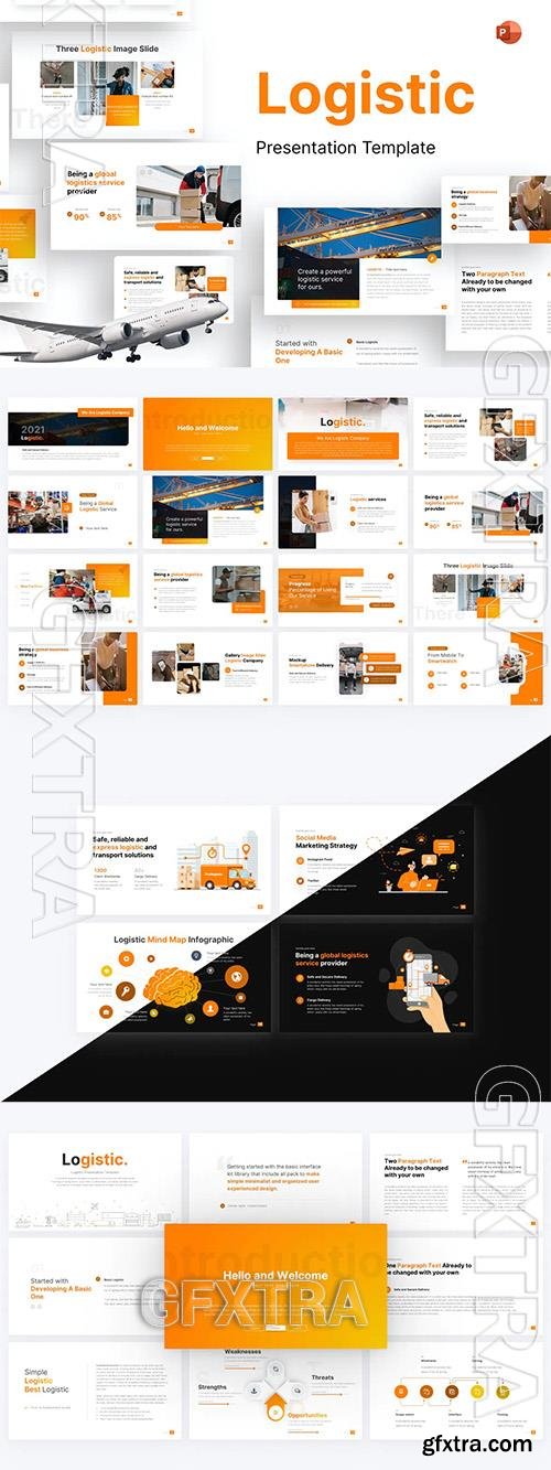 Logistic Professional PowerPoint Template DQVG2ZS