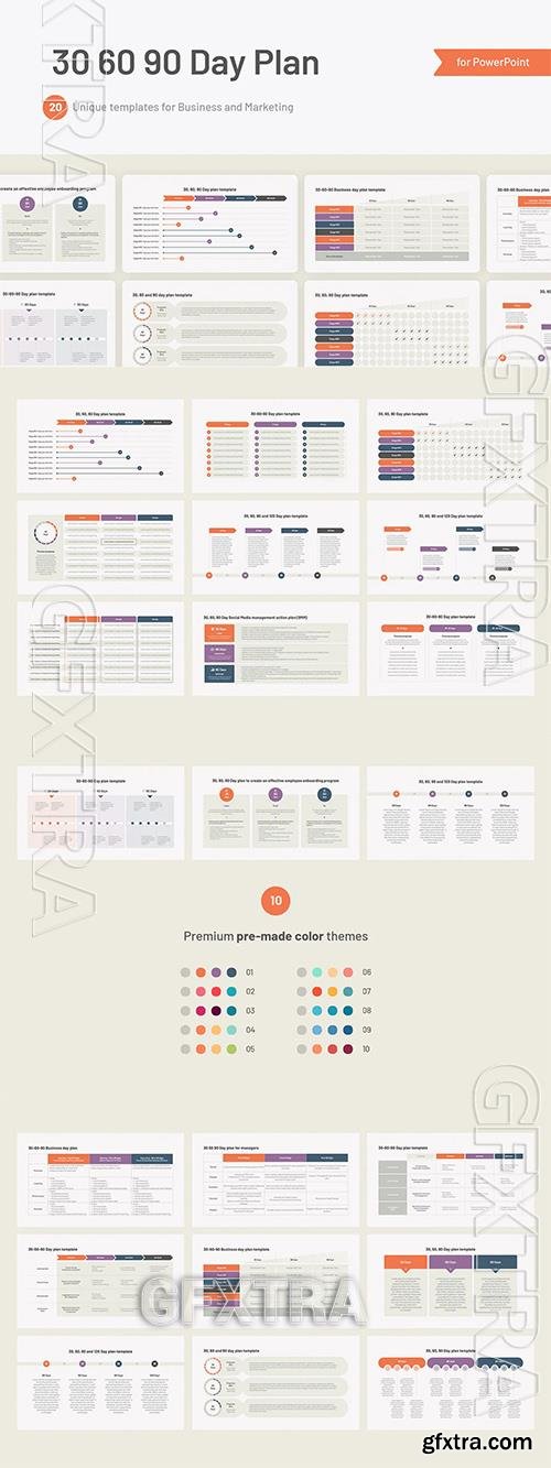 30 60 90 Day Plan for Powerpoint, Keynote and Google Slides Template  