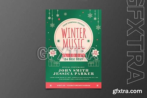 Christmas Winter Music Flyer 2QJV7TA