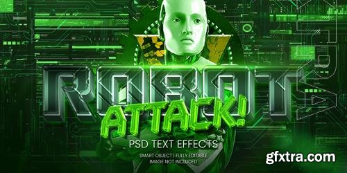 Robot attack text effect psd