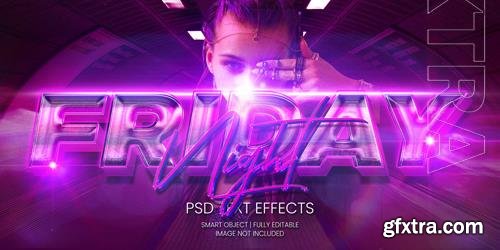 Friday night party text effect psd