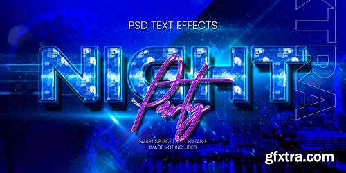 Night party text effect psd