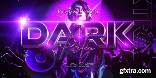 Dark party text effect psd