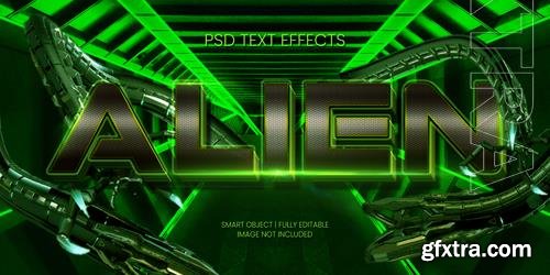 Alien text effect psd