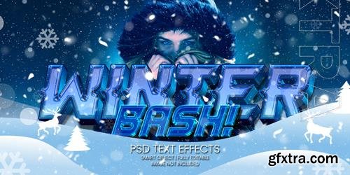 Winter bash text effect psd