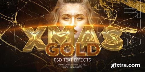 Xmas gold text effect psd