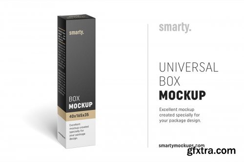 Universal box mockup 165x40x35