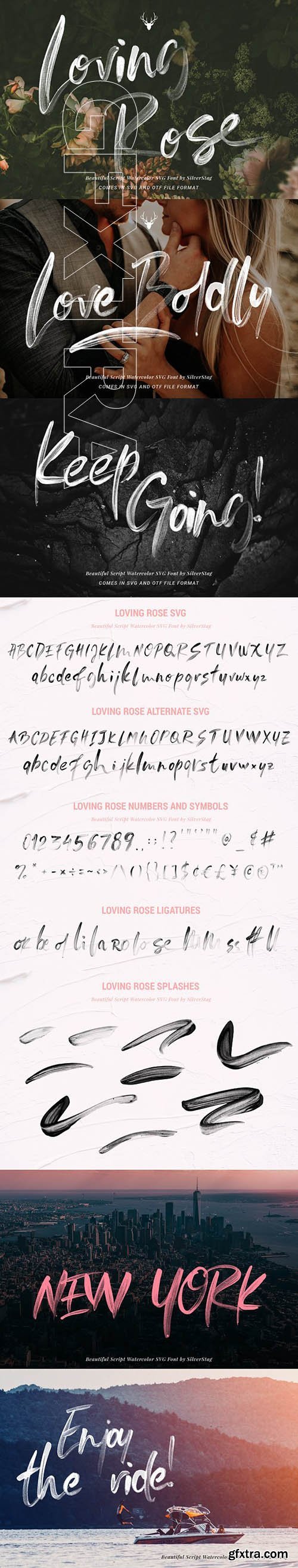 Loving Rose SVG Watercolor Font Pack