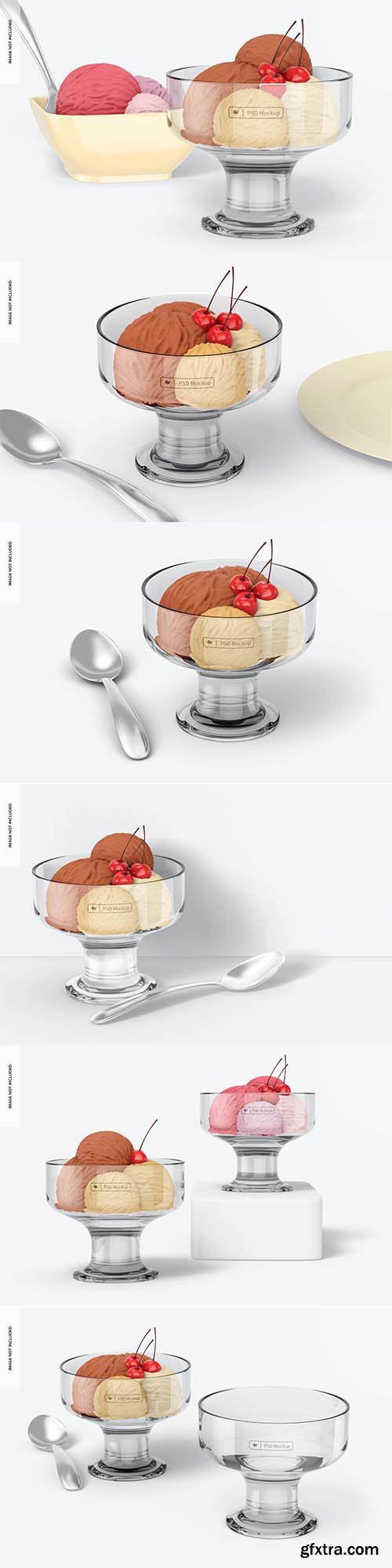 Small glass dessert cup mockup