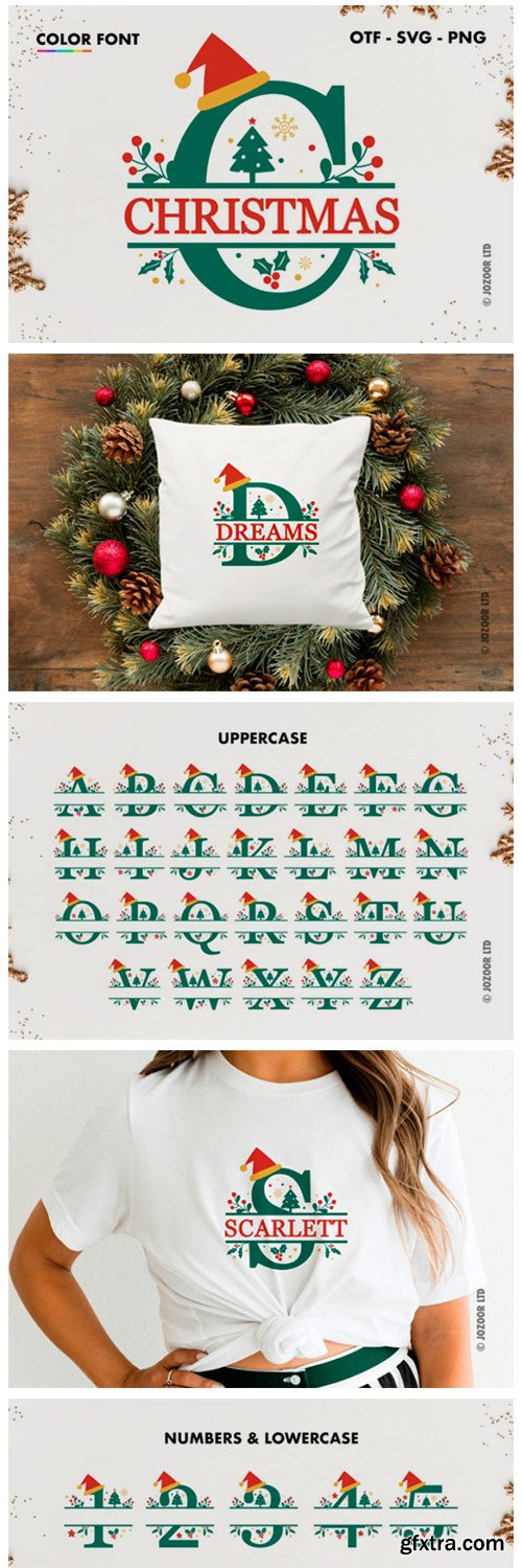 Christmas Split Monogram Font